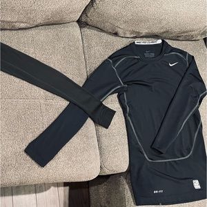 Women’s black Nike (Pro Combat- dri fit) long sleeve shirt